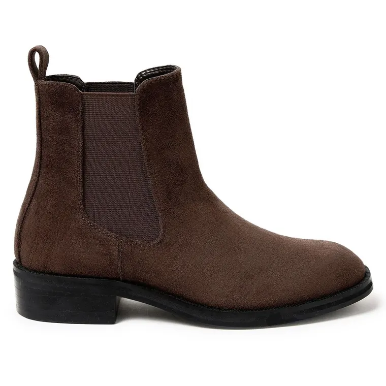Elevator Boots For Women | Chocolate Suede Leather Chelsea Boots 7 CM / 2.76 Inches