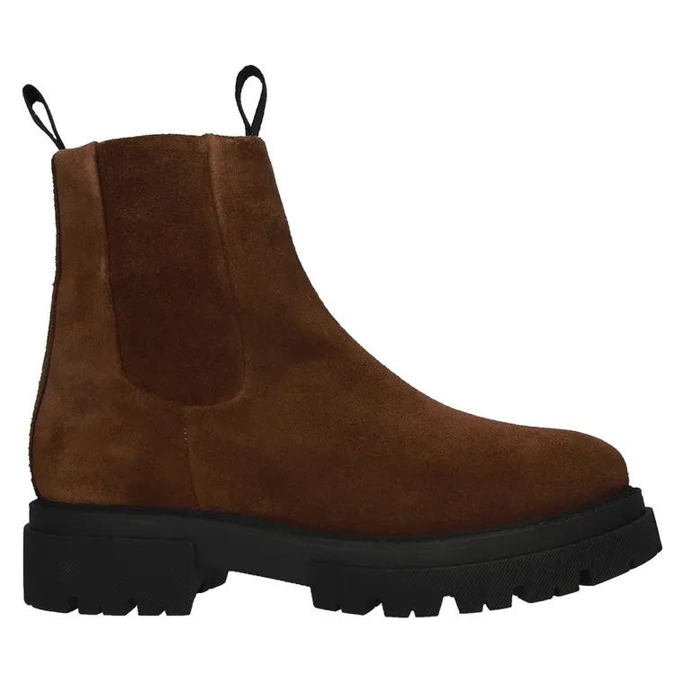 Women Height Increasing Boots | Chocolate Suede Leather Chelsea Boots 7 CM / 2.76 Inches