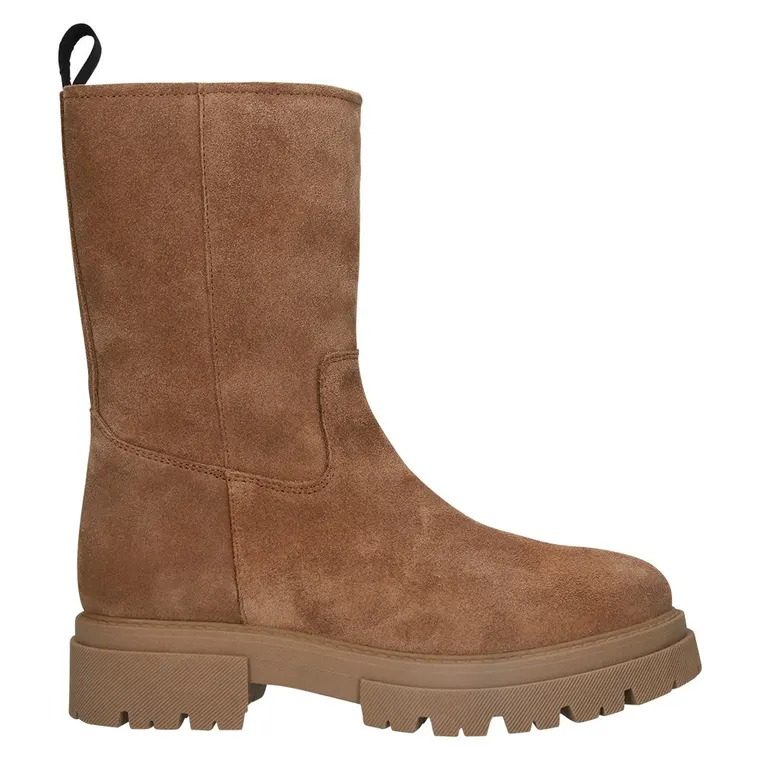 Women Elevator Boots | Brown Suede Leather Zipper Boots 7 CM / 2.76 Inches