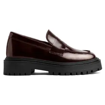 Women Elevator Loafers | Burgundy Leather Penny Loafer 5 CM / 1.95 Inches