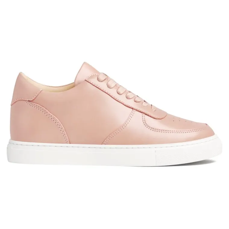 Sneakers Increase Height For Women | Pink Leather Sneakers 7 CM / 2.76 Inches