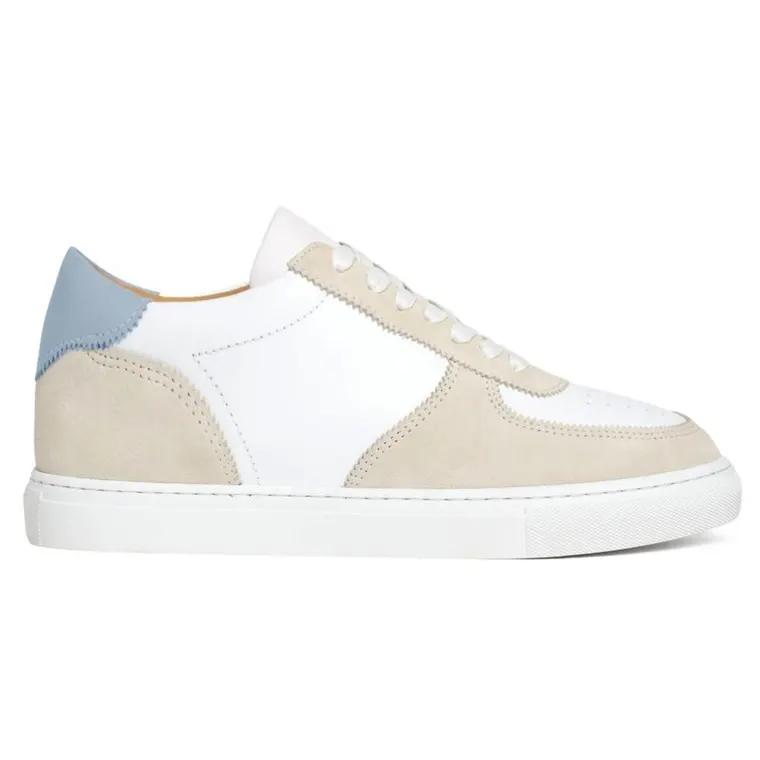 Women's Height Increasing Sneakers | White Nappa Leather Sneakers 7 CM / 2.76 Inches