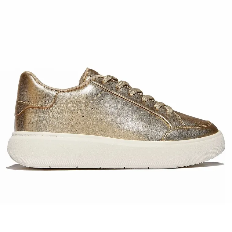 Women's Sneakers That Give You Height | Gold Leather Sneakers 7 CM / 2.76 Inches