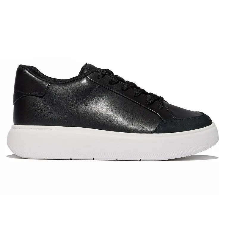 Height Increasing Sneakers For Women | Black Leather Sneakers 7 CM / 2.76 Inches