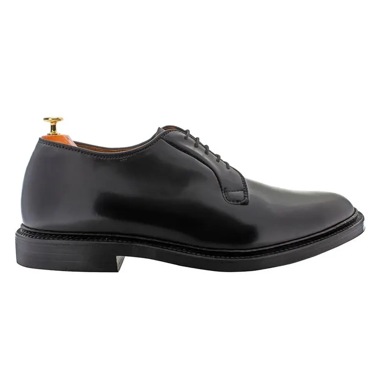 Height Increasing Shoes - Plain Toe Blucher Shoes - Black Shell Cordovan Men Taller Shoes 7 CM / 2.76 Inches