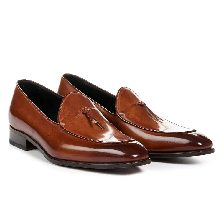 Height Increasing Shoes for Men - Brown Leather Loafer Shoes to Get Taller 2.36 Inches / 6 CM