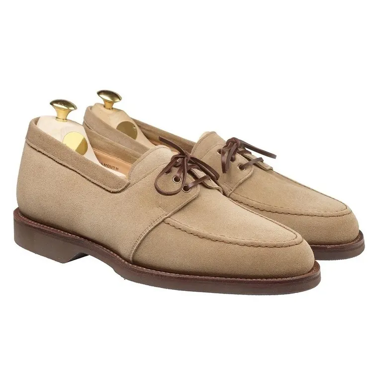 Handcrafted Height Increasing Shoes - Khaki Suede Loafer Shoes to Look Taller 2.36 Inches / 6CM