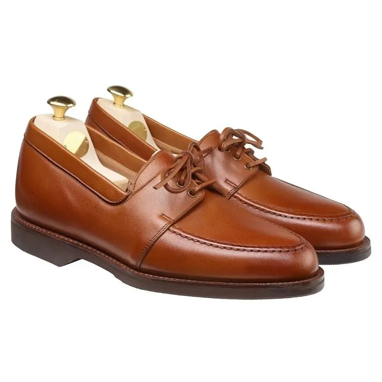 Handcrafted High Heel Shoes for Men - Tan Calf Leather Height Increasing Loafer Shoes for Men 6CM / 2.36 Inches