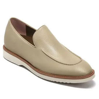 Apricot Vegan Loafers For Men - Vegan Invisible Height Increase Shoes 5 CM / 1.95 Inches