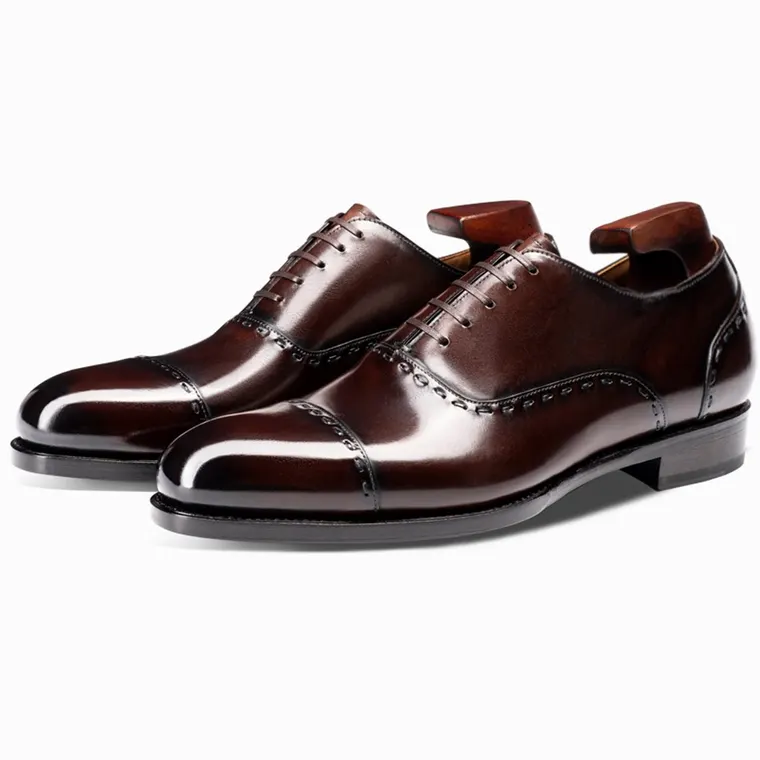 Men's Elevator Dress Shoes 6CM / 2.36 Inches | Goodyear Welted Coffee Cowhide Leather Oxford Shoes
