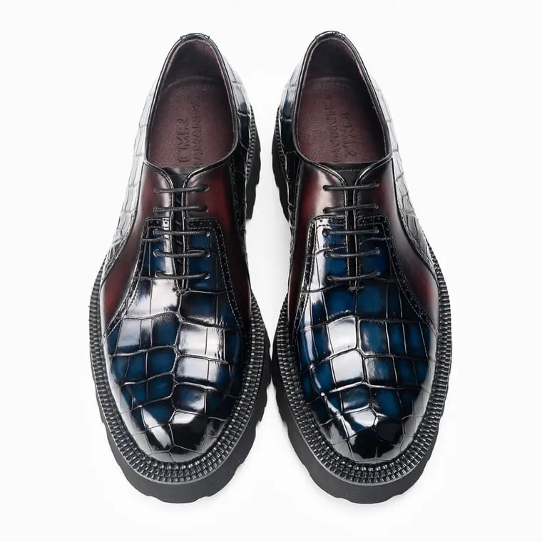 Casual Elevator Shoes for Men 6CM / 2.36 Inches | Cow &amp; Nile Crocodile Leather Oxfords