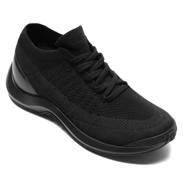 men's elevator sneakers | Black knit breathable sneakers 7 CM / 2.76 Inches