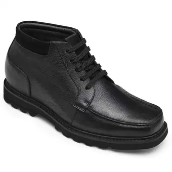 CHAMARIPA height increasing boots for men tall men boots black leather working boots 9 CM/ 3.54 Inches