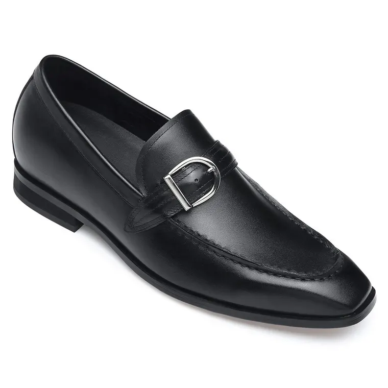 CHAMARIPA dress elevator shoes men taller shoes black leather loafer shoes for men 6CM/2.36 inches taller