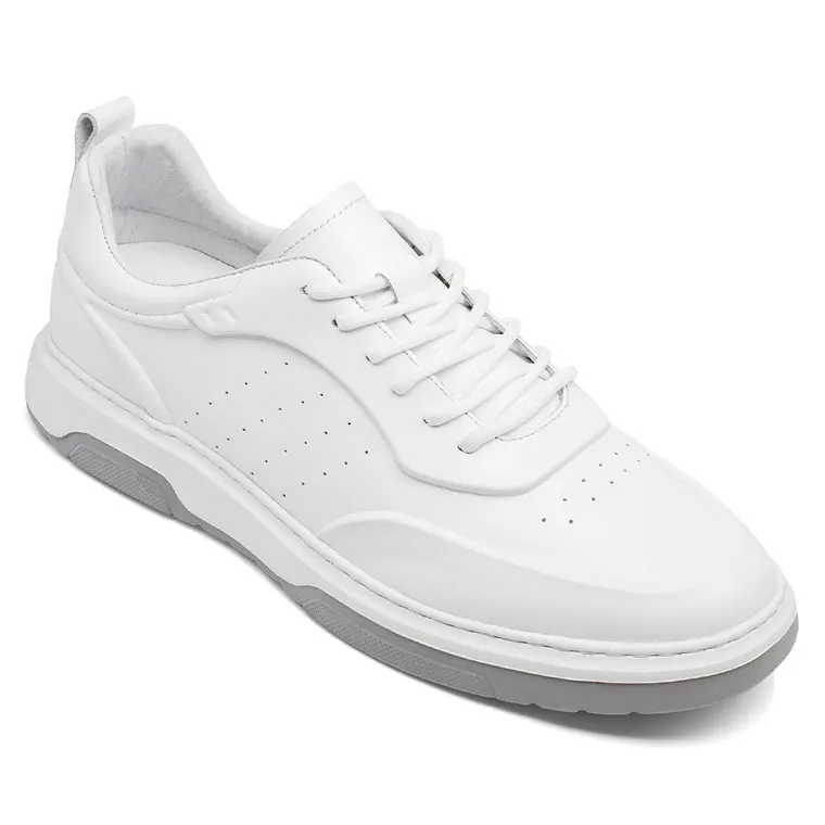 elevator sneakers - height increasing sports shoes - casual men's low white sneakers 6CM / 2.36 inches