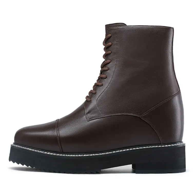 Elevator Shoes Boots - Mens Boots That Make You Taller - Brown High Top Boots 14 CM / 5.51 Inches