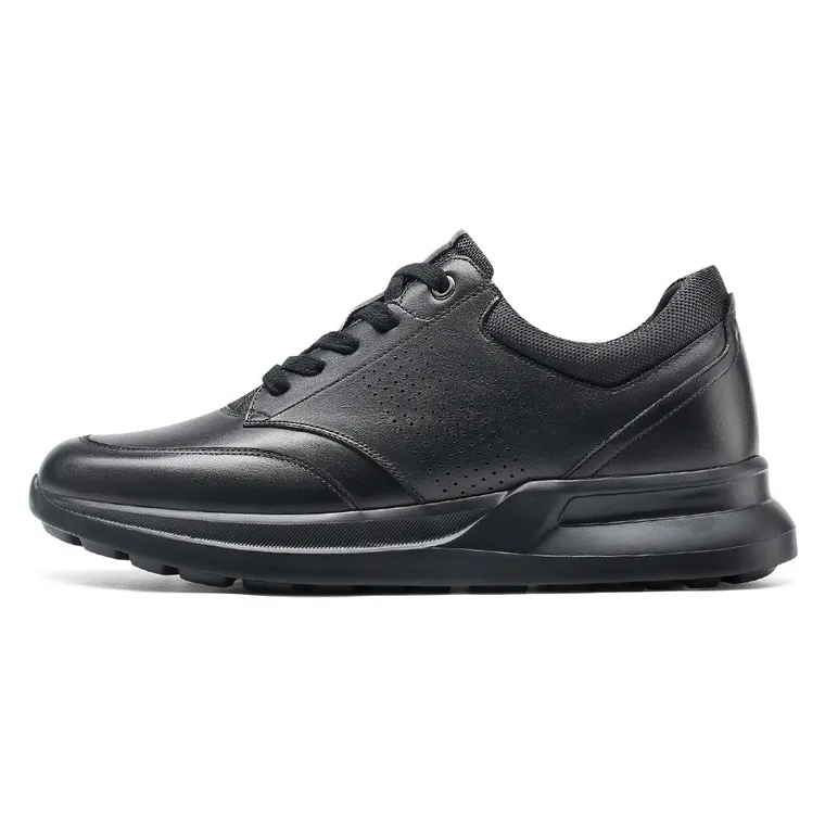 Hidden High Heel Shoes - Sneakers To Increase Height - Black Casual Sneakers For Men 7 CM / 2.76 Inches