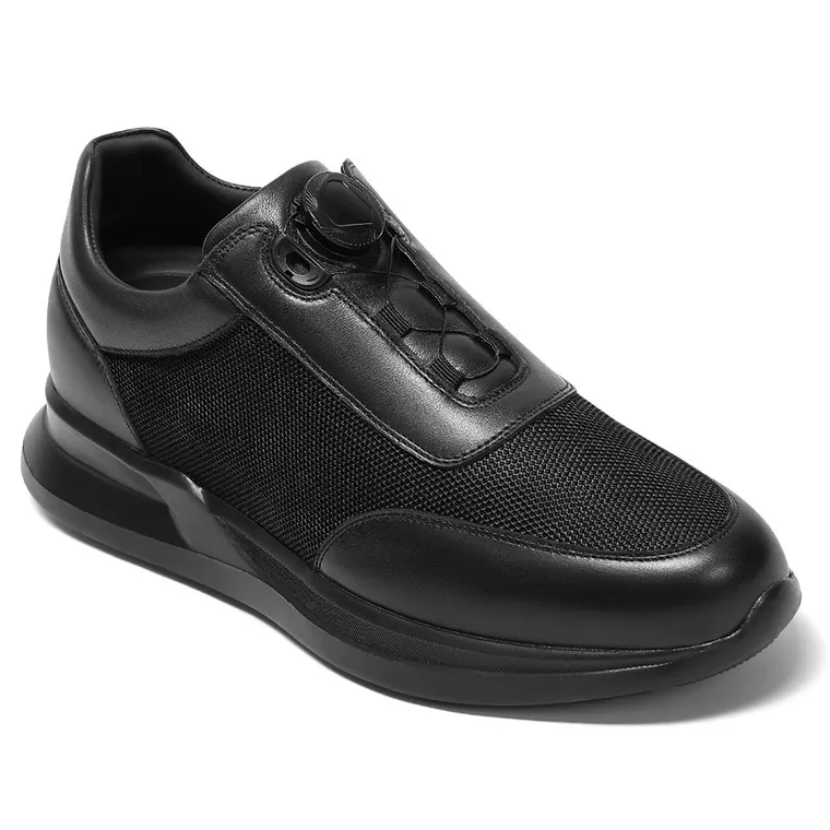 Height increasing shoes for men - black mesh breathable sneaker shoes 7 CM / 2.76 Inches taller