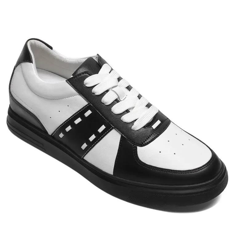 Casual Men's Elevator Sneakers - Leather Tall Men Shoes 6 CM / 2.36 Inches
