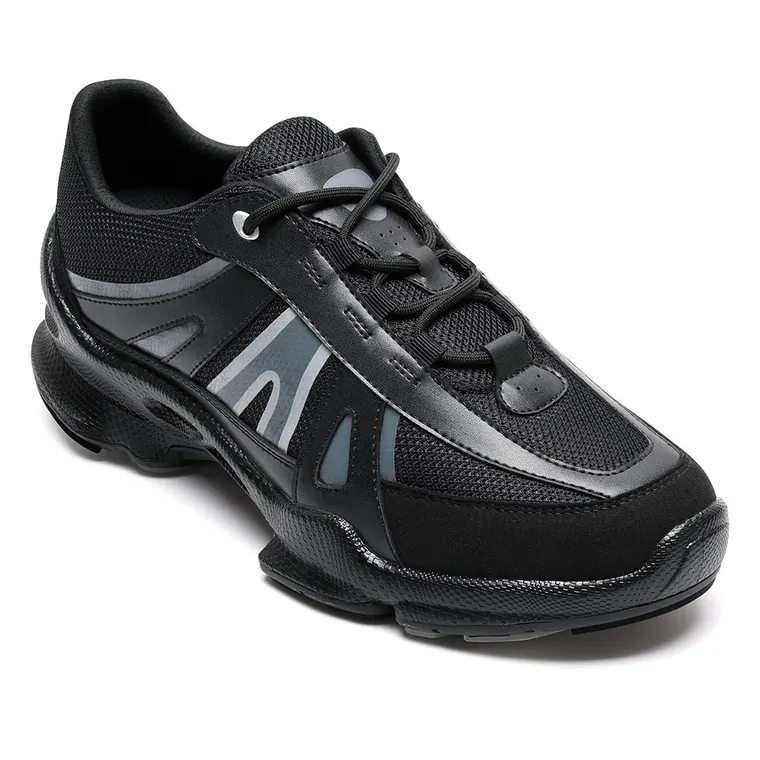 Height Increasing Sneakers for Men | Black Mesh High Heel Lift 7CM / 2.76 Inches