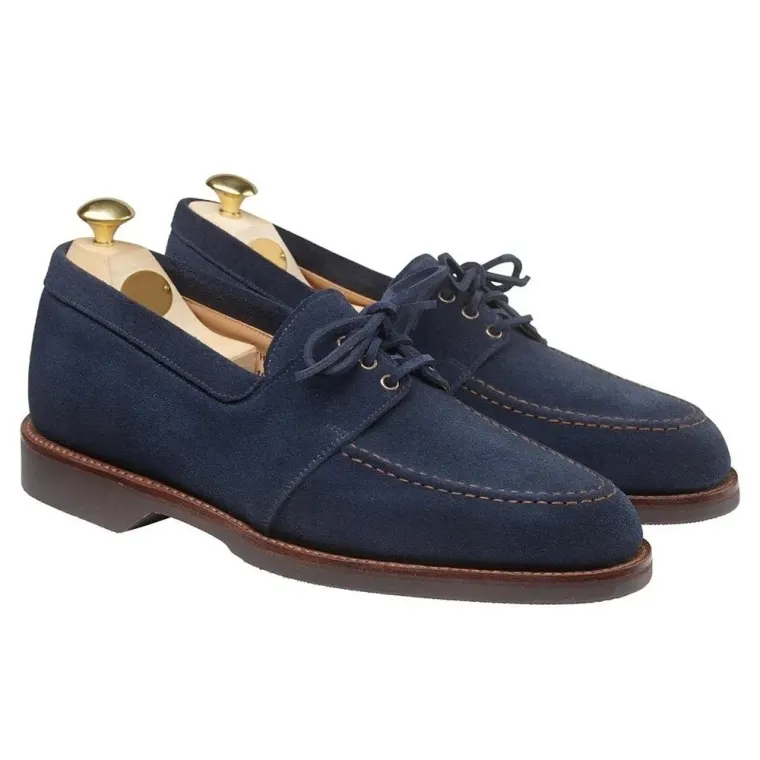Handcrafted Height Increasing Shoes for Men - Blue Suede Loafer Shoes that Make you taller 6 CM / 2.36 Inches