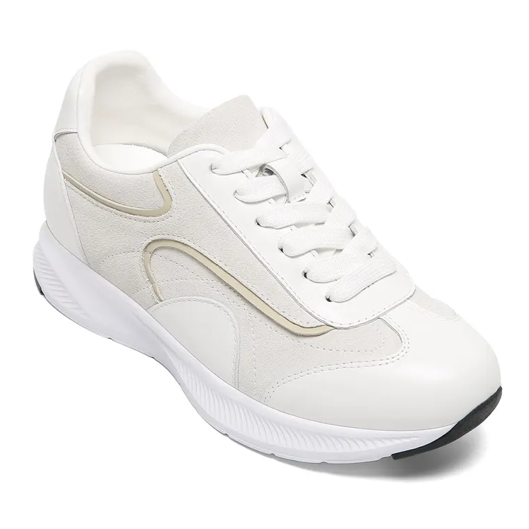 Elevator Shoes For Women | Beige Suede Lightweight Casual Shoes 6CM / 2.36 Inches
