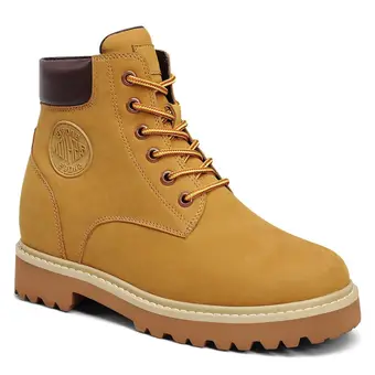Women's Height Increasing Boots - Brown Nubuck Outdoor Hiking Boots 8CM / 3.15 Inches