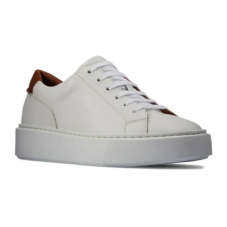 Chamaripa women's leather wedge elevator sneakers white 7 CM / 2.76 Inches