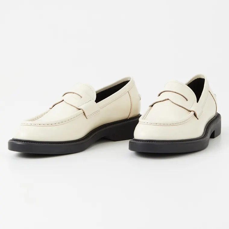 6 CM /2.36 Inches womens light beige leather loafer shoes height increasing hidden heel shoes