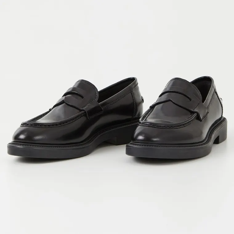 women's leather hidden heel height increasing loafer black 6 CM /2.36 Inches