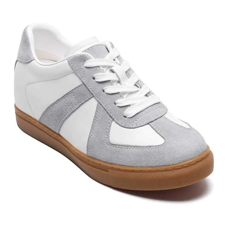 Height Increasing Shoes For Women | Grey Suede Casual Elevator Shoes 7CM / 2.76 Inches