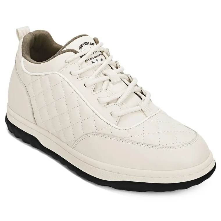 Elevator Shoes For Women - Height Increasing Sports Shoes - Beige Casual Sneakers 6cm / 2.36 Inches