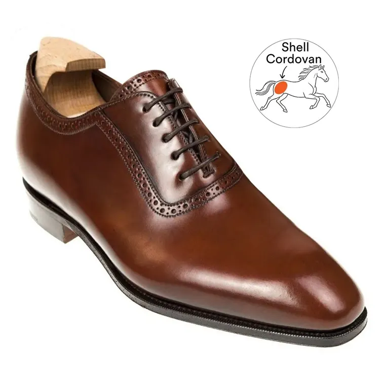 Height Increase Dress Shoes for Men - Handcrafted Cordovan Oxfords Brown 7CM / 2.76 Inches