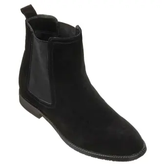 CALTO - K33090 - 2.9 Inches Taller (Black) - Suede Chelsea Boot