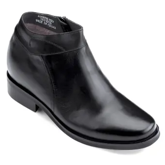 Black CALDEN Leather Zipper Dress Boots - 3.2 Inches - K50658