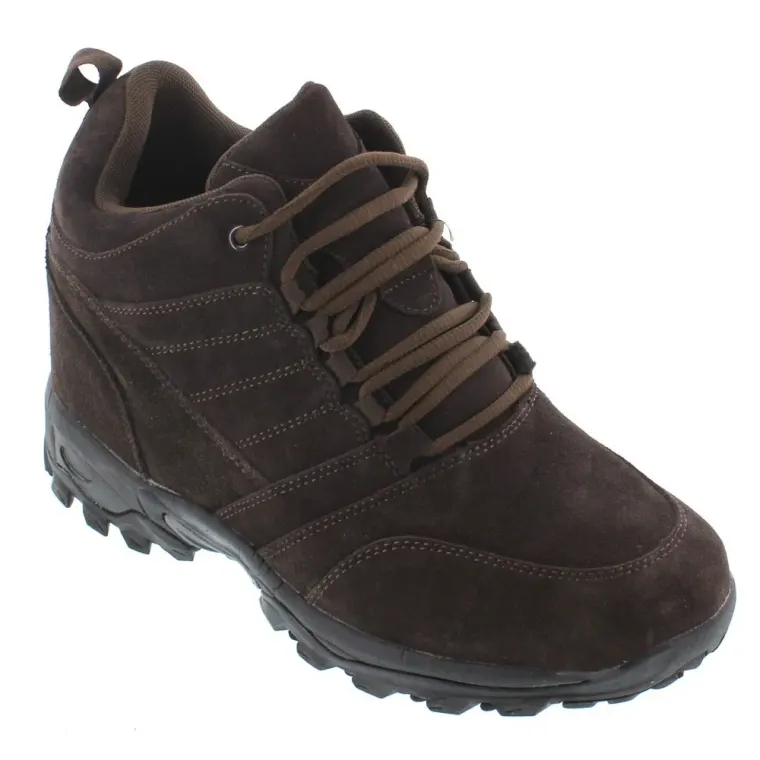 CALTO - H0031 - 4 Inches Taller (Dark Brown) - Hiking Style Boots