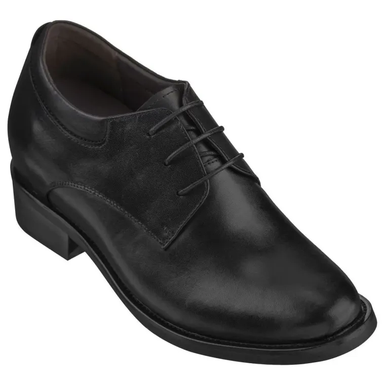 CALDEN 4-Inch Taller Black Classic Derby Elevator Shoes - K59510