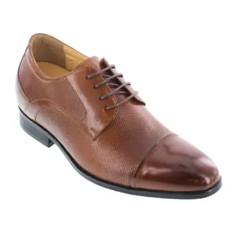 CALTO Brown Leather Dress Shoes - Three Inches - Y40201
