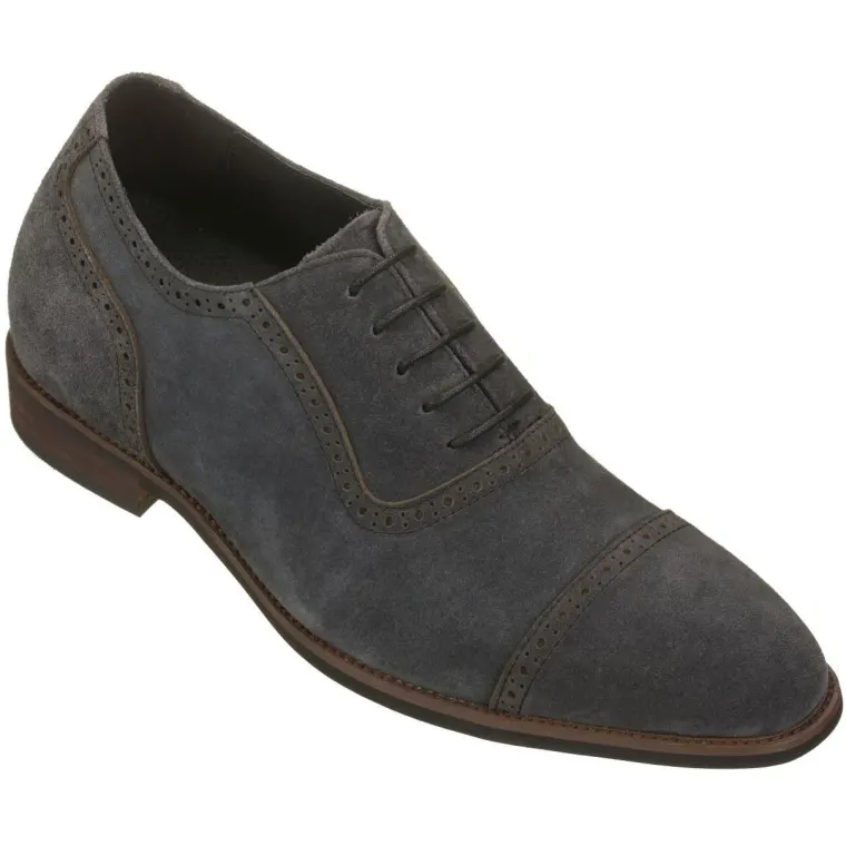 CALTO Graphite Grey Suede Dress Shoes - Three Inches - S3030