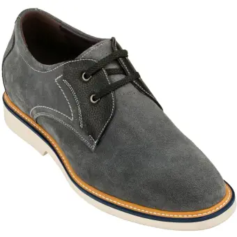 CALTO Business Casual Grey Leather Shoes 2.8 Inch - Y42023