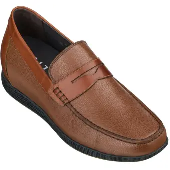 CALTO Lightweight Brown Penny Loafers - 2.4 Inches - S1092