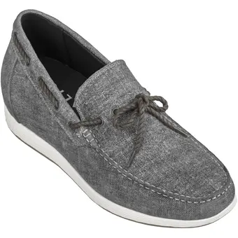 CALTO Denim Grey Boat Shoes - 2.4 Inches - S1101