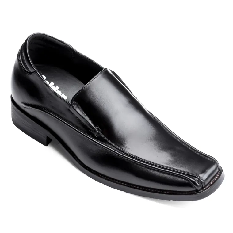 CALDEN 2.6" Taller Black Leather Dress Shoes MD370