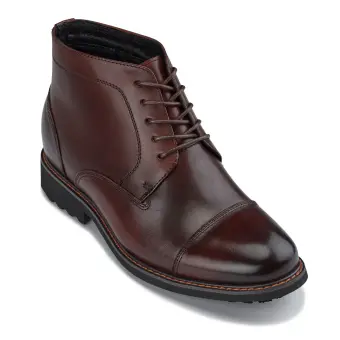 CALTO 3.2-Inch Taller Dark Brown Leather Boots Y41081