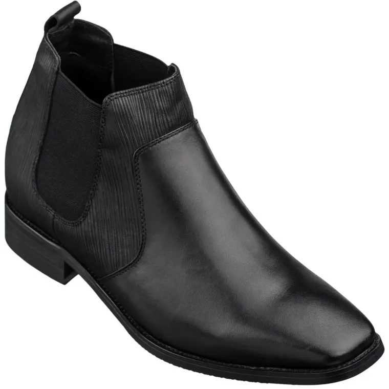 CALTO Black Leather Chelsea Boots - 3 Inches - T54021