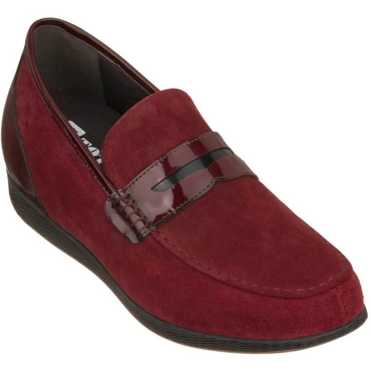 TOTO - K1095 - 2.6 Inches Burgundy Lightweight Penny Loafers