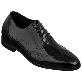 CALTO - S1015 - 3 Inches Taller (Black) - Patent Leather Dress Oxford