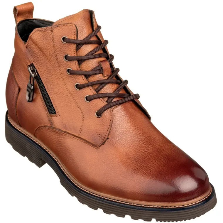 CALTO - Y42072 - 2.8 Inches Taller (Brown) - Dressy Casual Boots
