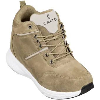 CALTO - S22819 - 3.6 Inches Taller (Khaki/Grey) - High - Top Sneakers