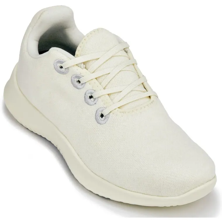 CALTO - Q504 - 2.4 Inches Taller (Cream Merino Wool) - Ultra Lightweight Sneakers